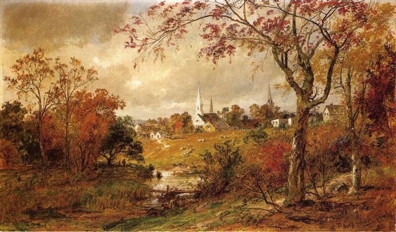 Jasper Francis Cropsey Autumn Landscape - Saugerties, New York
